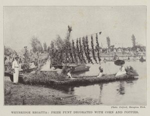 Weybridge Regatta, Mısır ve Haşhaşlarla süslenmiş Ödül Punt by English Photographer