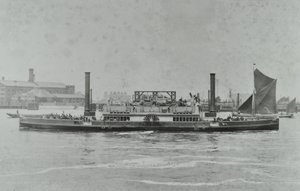 Woolwich Feribotu: nehirde feribot, 1896 by English Photographer