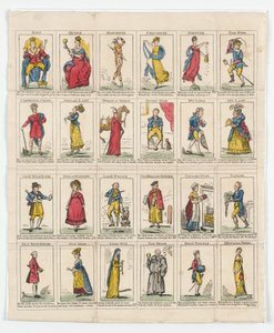 24 Onikinci Gece Karakteri, 1818 (el boyaması gravür) by English School