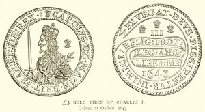 £3 Charles I Altın Parçası by English School