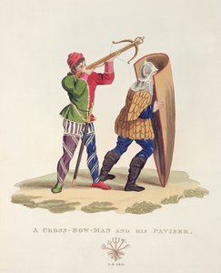 Bir Okçu ve Paviser, 1433, Antik Zırh, Samuel Rush Meyrick, 1824 by English School