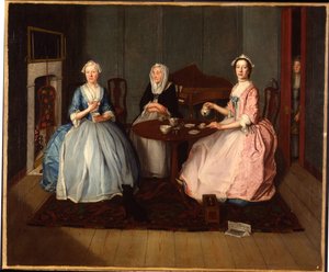 İç Mekanda Çay İçen Bir Aile, c.1740 by English School