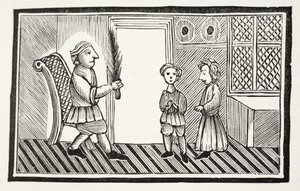 Bir Baba ve Oğulları, John Ashton tarafından yazılan On sekizinci Yüzyılın Bölüm kitaplarından bir örnek, pub. 1882 by English School