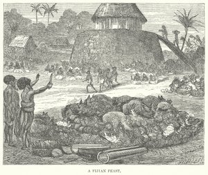 Bir Fiji Ziyafeti (gravür) by English School