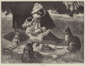 Bir Bahçe Partisi (gravür) by English School