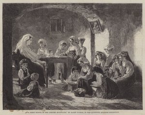 Abruzzi Dağlarında Bir Kız Okulu (gravür) by English School