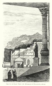 Bir Yunan Mezarı, Themistokles Anıtı, Atina (gravür) by English School