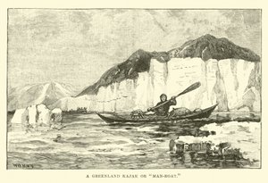 Bir Grönland Kajak veya İnsan-tekne by English School