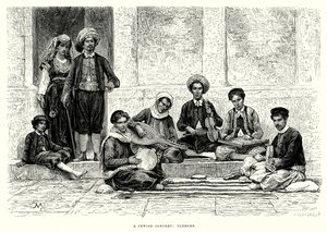 Bir Yahudi Konseri: Tlemcen (gravür) by English School