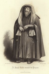 Dua için giyinmiş bir Yahudi Haham by English School