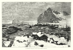 Balık Tutma Mevsiminde Bir Lofoten Köyü (gravür) by English School