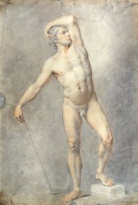 A Male Nude, c.1770 (kağıt üzerinde renkli tebeşirler)
