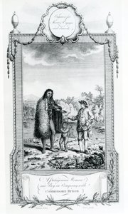 Amiral Byron ile Birlikte Patagonyalı Bir Kadın ve Oğlan, resim Moores Voyages and Travels, 1778