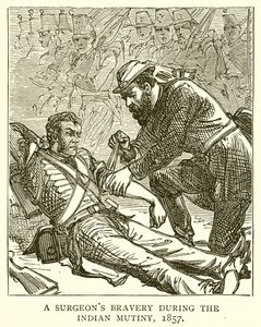 Kızılderili İsyanı Sırasında Bir Cerrahın Cesareti, 1857 by English School