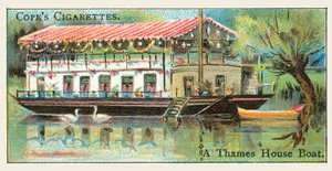 Bir Thames Ev Teknesi (kromolito) by English School