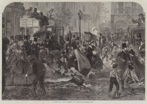 Londra Sokaklarında Bir Çözülme (gravür) by English School