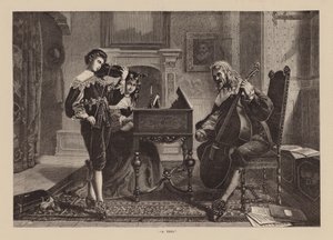 "Bir Trio" (gravür) by English School