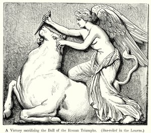 Roma Zaferlerinde Boğayı Kurban Eden Zafer. (Louvre