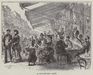 Bir bulvar kafe (gravür) by English School