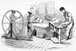 Kraliyet Porselen işlerinde bir gün, Worcester, 1843 by English School