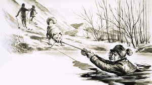 Bir köpek bir adamı buzlu bir havuzdan kurtardı by English School
