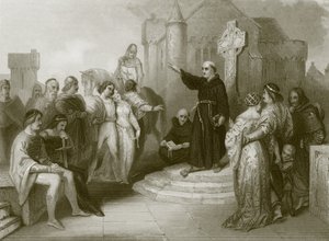 Haçlı seferi vaaz eden Dominikli bir keşiş by English School