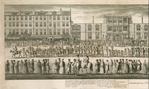 Haşlanmış Sefil Masonların büyük alayının geometrik bir görünümü, Somerset House, Londra by English School