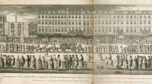 Haşlanmış Sefil Masonların büyük alayının geometrik bir görünümü, Somerset House, Londra by English School