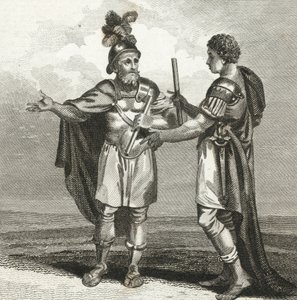 Scipio ve Hannibal arasında bir görüşme (gravür) by English School