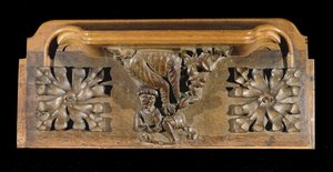 Bir canavar tarafından üzerine atılan küçük şapkalı bir figürü betimleyen bir sefalet, New College Chapel, Oxford, 14. yüzyılın sonları (ahşap)