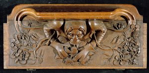 Muazzam omuzlu bir devi betimleyen bir sefillik, New College Chapel, Oxford, 14. yüzyılın sonları (ahşap)
