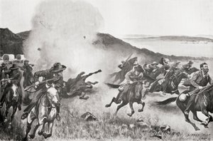 7 Mart eylemi sırasında Deniz Tugayı'ndan Boers'i Yedi Kız Kardeş Kojes'in arkasından dağıtan bir top mermisi by English School