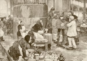 1800'lerde Paris'te bir aşevi (litho) by English School