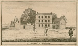 Cold Bath Fields'da Sir John Oldcastle Tavernası ve Bahçesi'nden bir görünüm by English School