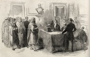 Abd-El-Kader Fransız İmparatorluğu için Oy Veriyor - The Illustrated London News için İllüstrasyon, 4 Aralık 1852. by English School