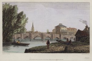 Abingdon, Oxfordshire (renkli gravür) by English School