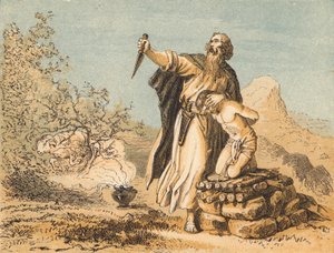 İbrahim İshak'ı sunarken (renkli gravür) by English School