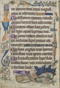 Ekle. 42130, f.182v Mezmur 103, grotesklerle, 