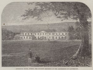 Addington House, Surrey, Canterbury Başpiskoposlarının Kır Evi (gravür) by English School