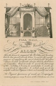 Allens yeni mobilya deposu, 61 Pall Mall, Londra için ilan by English School