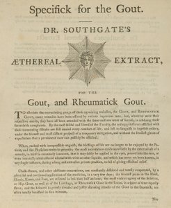 Gut ve romatizmal gut için Dr Southgates Aethereal özü reklamı by English School