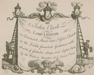 John Clarke, lamba çakmak, Danimarka Caddesi, Londra için reklam by English School