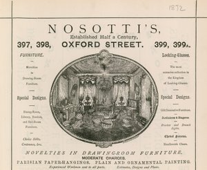 Nosottis mobilya mağazası için reklam, 397-399 Oxford Street by English School