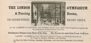The London Gymnasium & Eskrim Odaları, 123 Oxford Street, Regent Circus için İlan by English School
