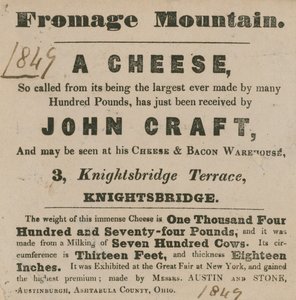 Fromage Dağı olarak bilinen bir peynirin sergilenmesi için reklam by English School