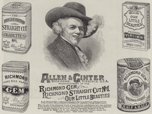 Reklam, Allen ve Ginter (gravür) by English School