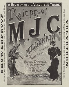 Reklam, MJC Millerain (gravür) by English School