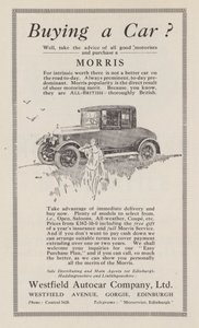 Morris arabaları için reklam, 1926 by English School