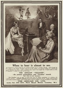 Aeolian Vocalion gramofonu için reklam by English School