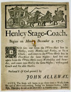 Henley Sahne Koçu için Reklam, 1717 by English School